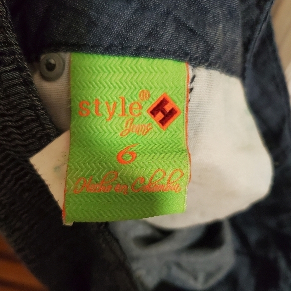 Style H Jeans Women Relaxed Fit Drawstring Linen Blend Denim Dark Wash Size Med - Picture 7 of 13